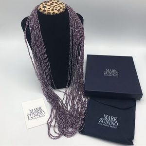 Mark Zunino for Nolan Milller Abundant Bead Necklace Purple 36 Inch NIB